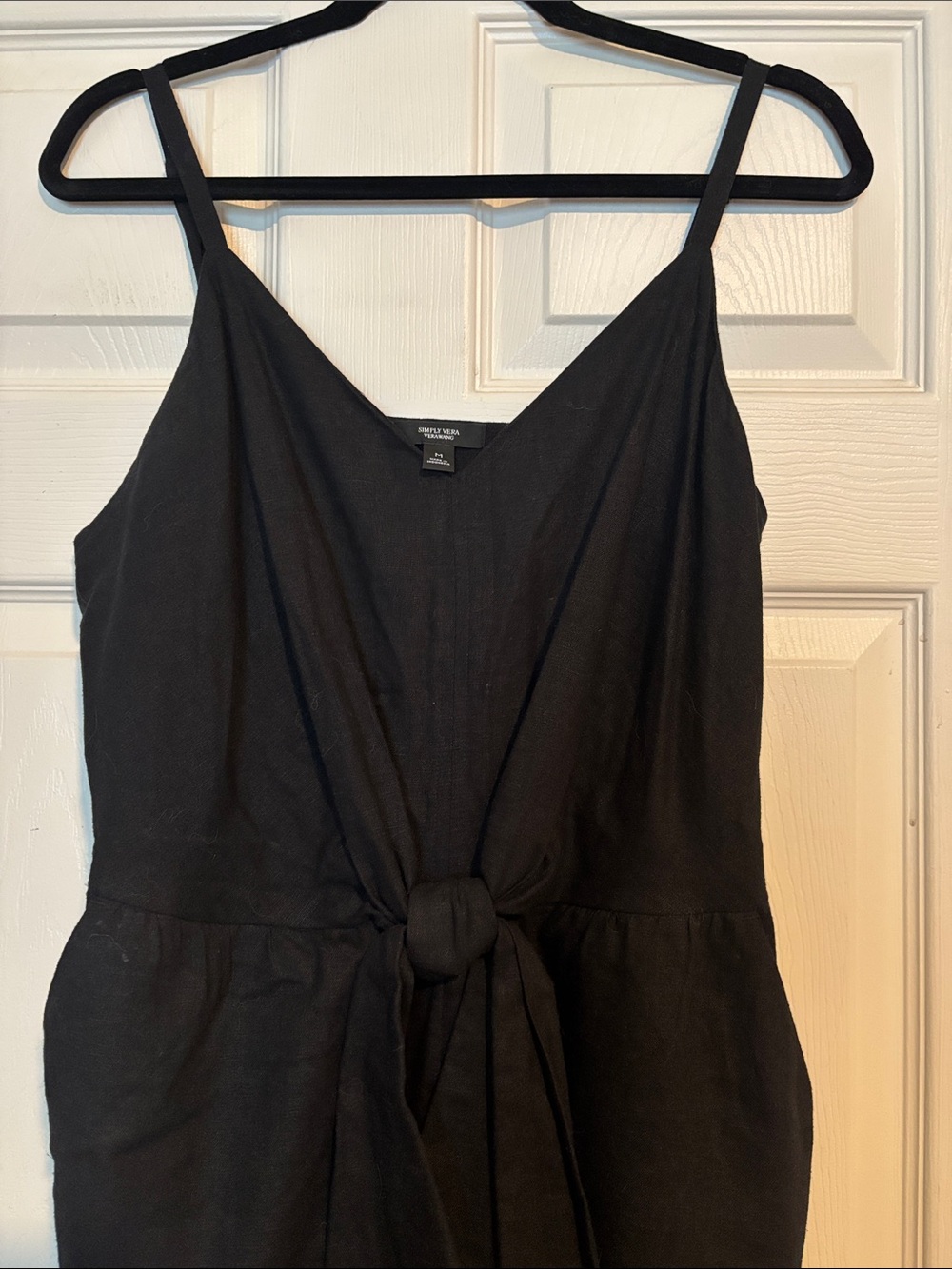 Simply Vera Vera Wang Black Sleeveless Jumpsuit with Tie Waist - Picture 3 of 7